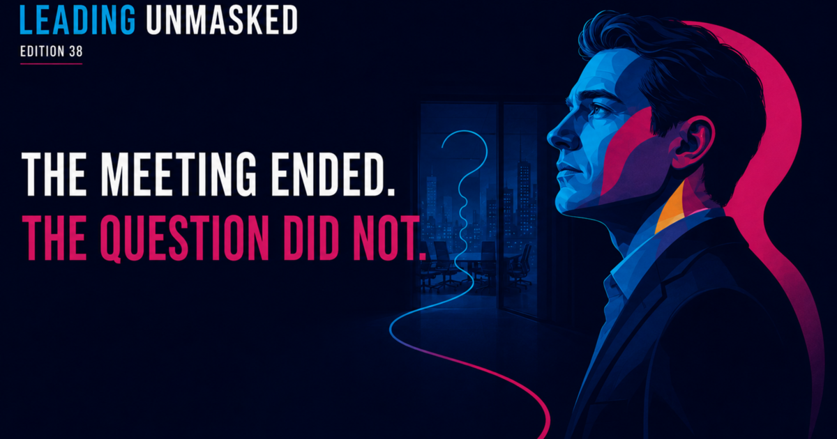 Leading Unmasked, Edition 38: The meeting ended. The question did not.